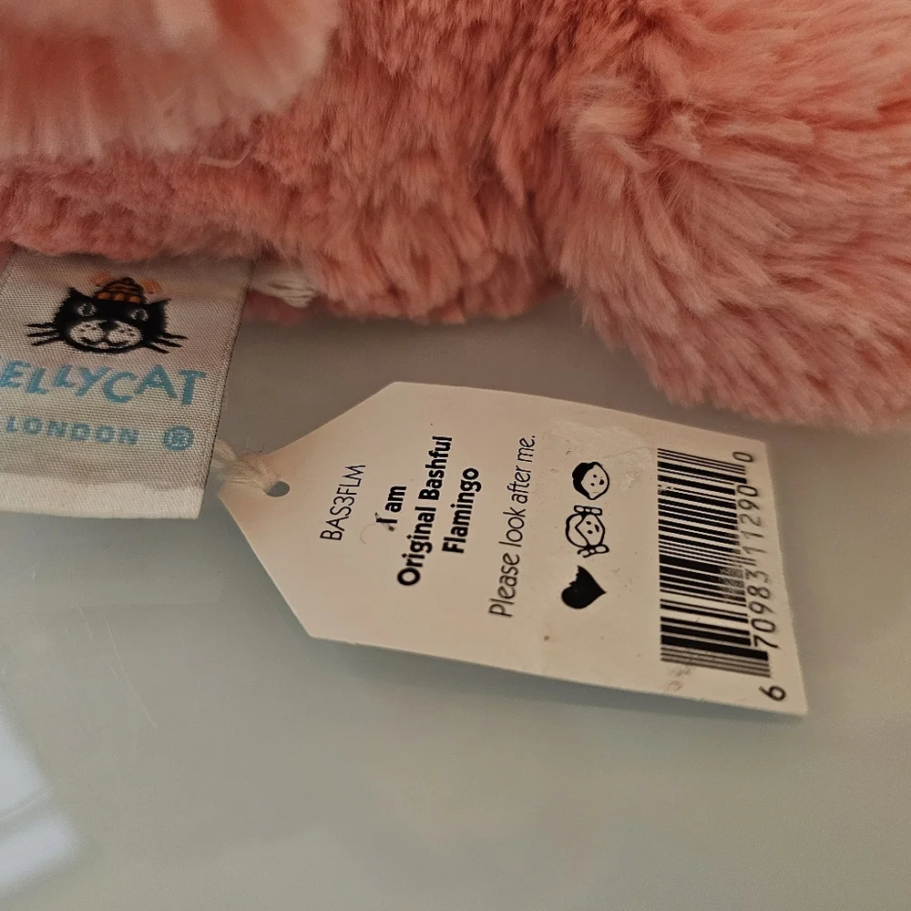 NWT Jellycat Bashful Flamingo Original - Medium 12" - Retired - Picture 4 of 6